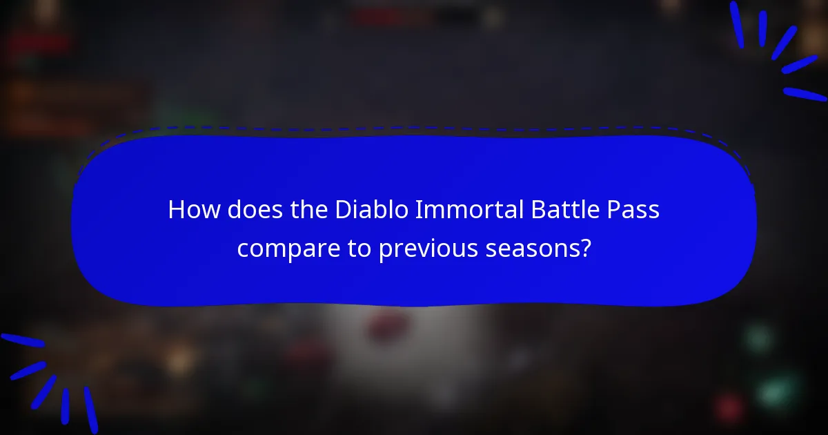 How does the Diablo Immortal Battle Pass compare to previous seasons?